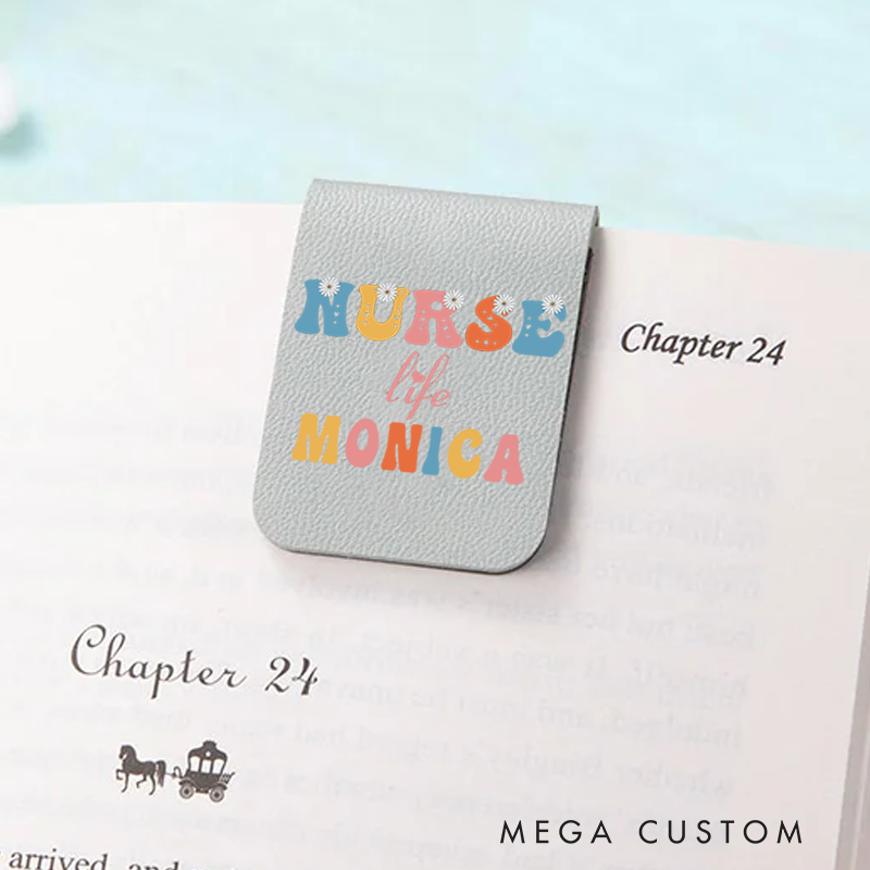 Personalised Leather Magnetic Bookmark for Nurse Life Design Cute Bookmark Gift Book Lover Gift 