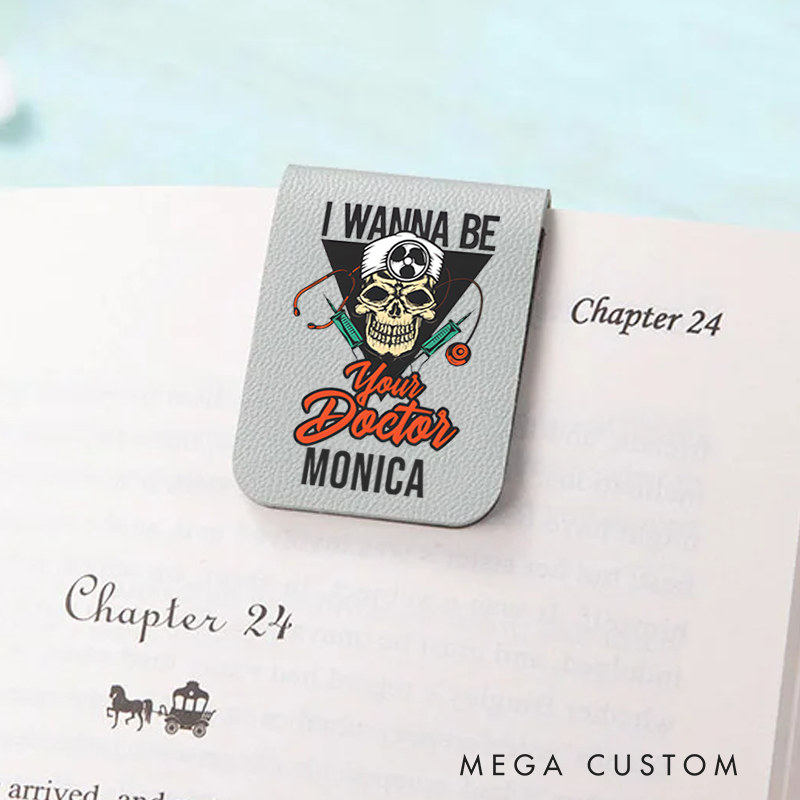 Personalised Leather Magnetic Bookmark for Nurse I Wanna Be Your Doctor Design Cute Bookmark Gift Book Lover Gift 