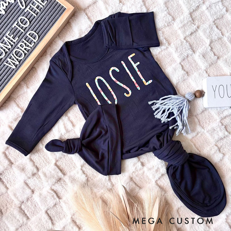 Personalized Simple and Playful Colorful Name Typography for Little Ones Baby Gowns