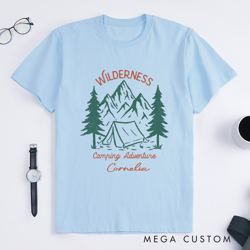 Personalized Wilderness Camping Adventure T-Shirt Into the Great Outdoors Shirt Gift for Travel Hiking Lovers 