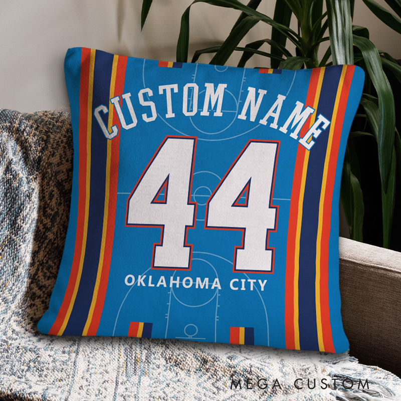 Personalized Basketball Court Pillow with Custom Name and Number  