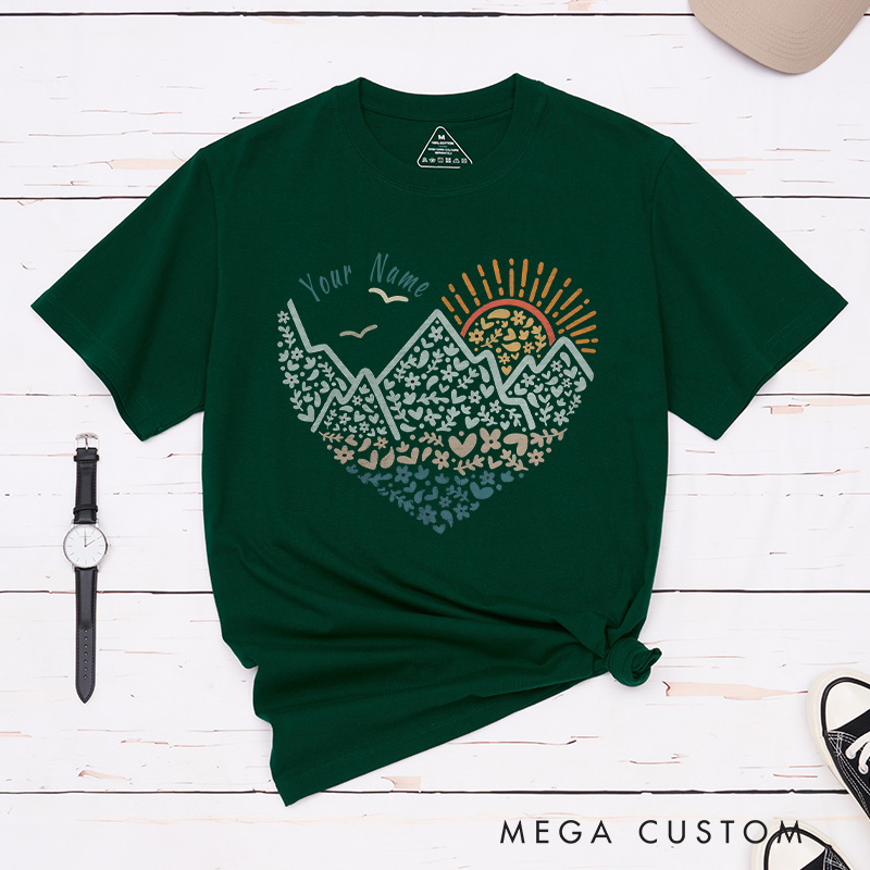 Personalized Adventure Awaits Mountain T-Shirt Gift for Hiking Camping Adventure Nature Lover