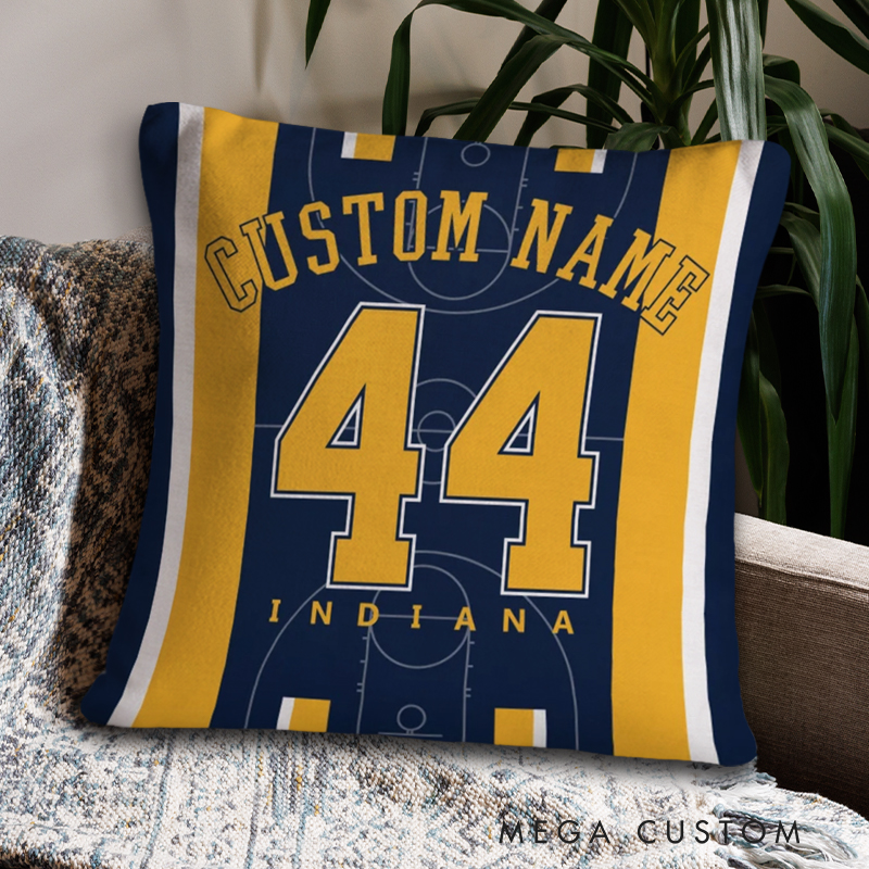 Personalized Basketball Throw Pillow with Team Colors and Custom Text  