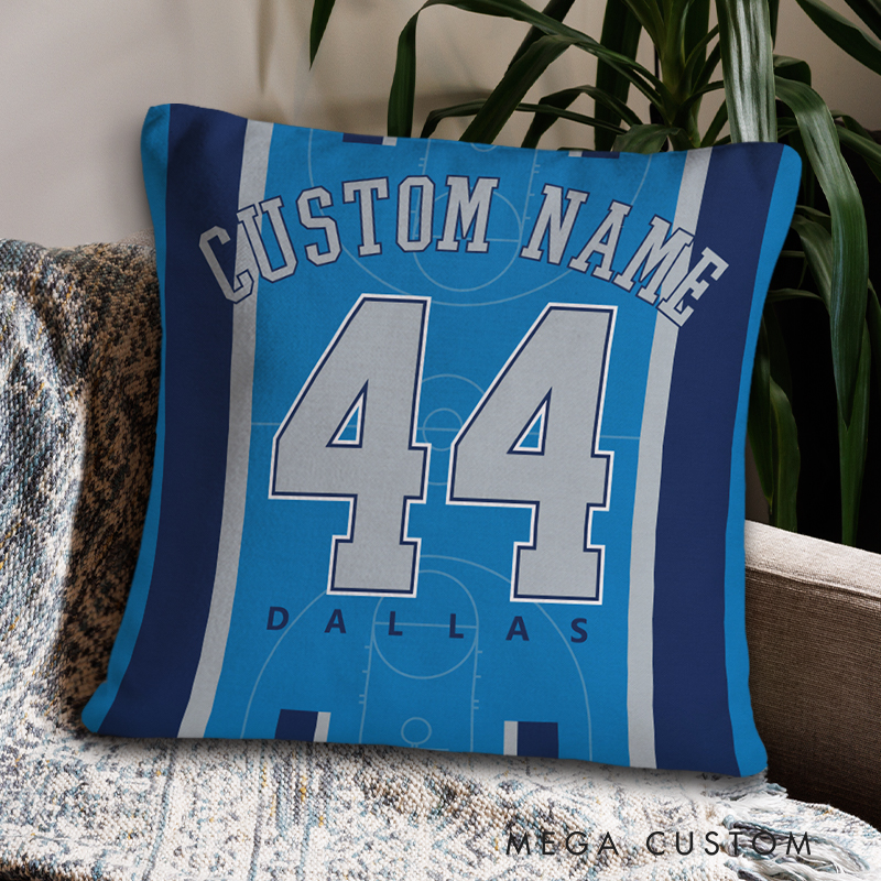 Personalized Basketball Pillow with Court Design Custom Name and Number