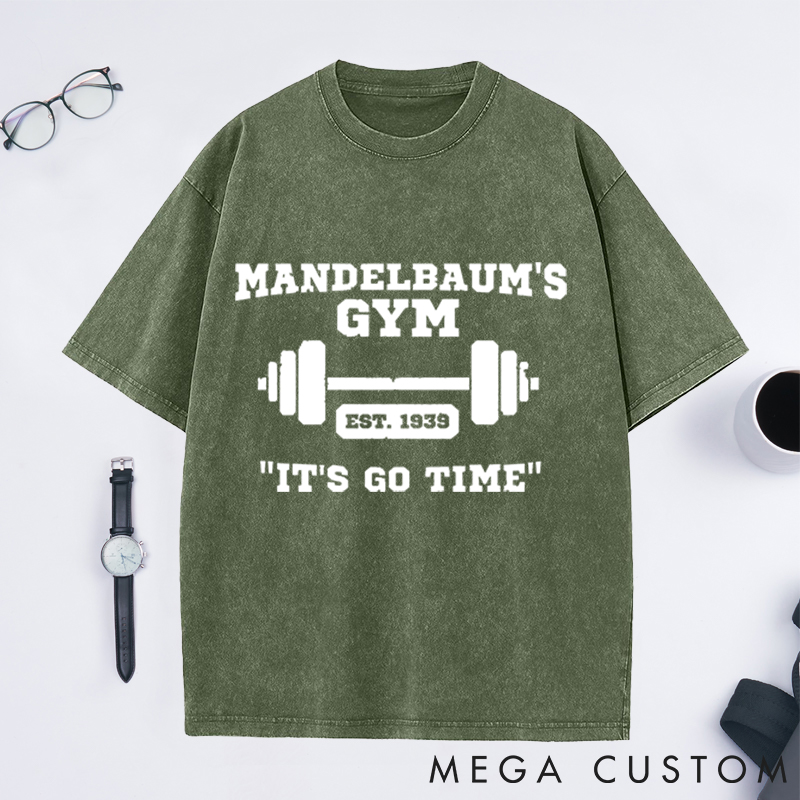 Personalized Gym Washed T-Shirts with Classic Barbell Design for Fitness Enthusiasts Bodybuilders and Gym Lovers