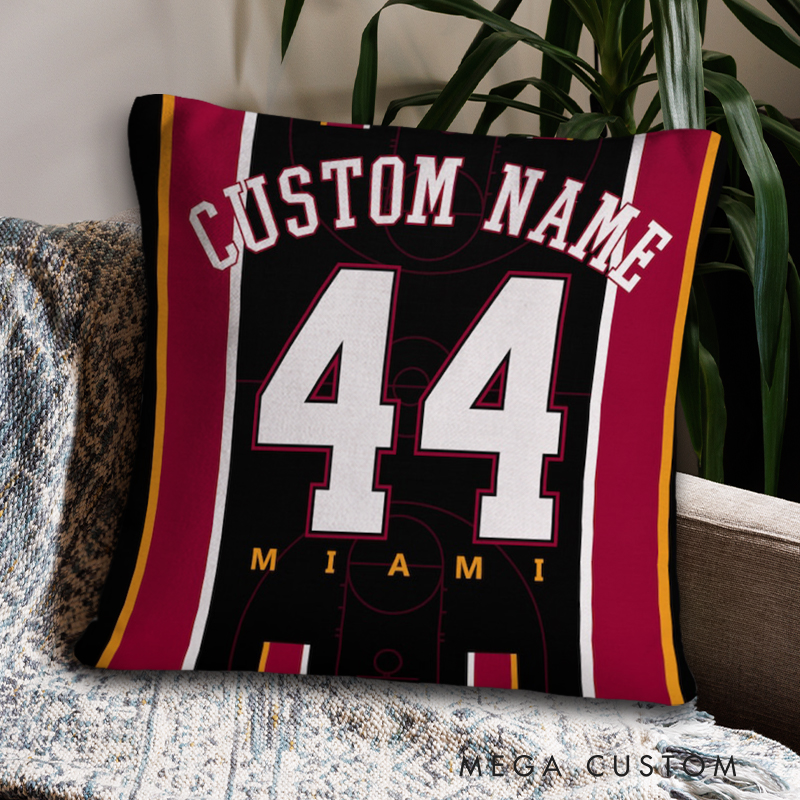 Personalized Basketball-Themed Pillow with Court and Bold Graphics