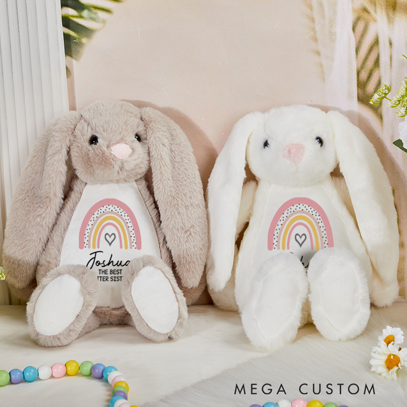 Personalised New Baby Soft Toy Rabbit Birth Announcement Gift New Nursery Gift