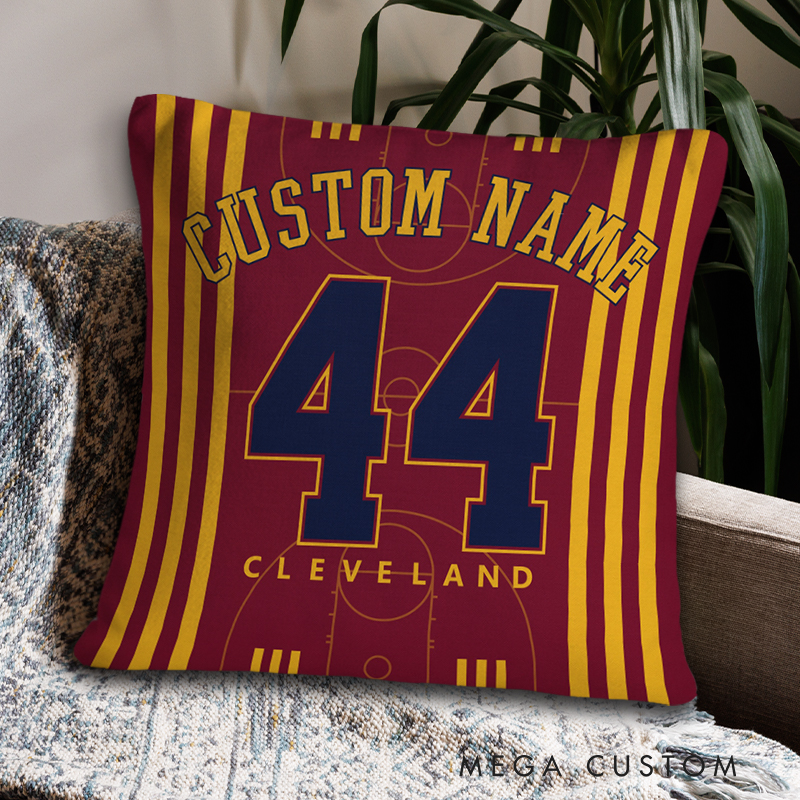 Personalized Basketball Decor Pillow with Custom Text and Number  