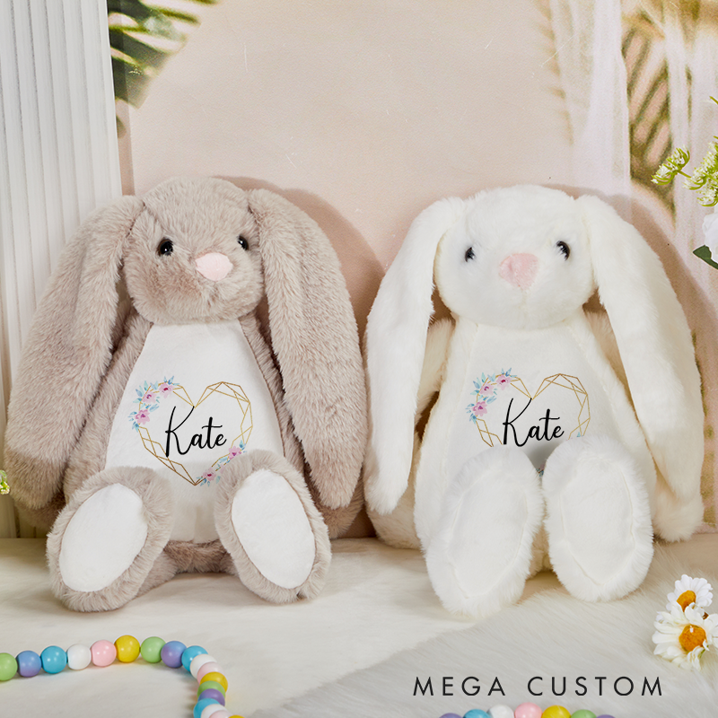 Personalised New Baby Soft Toy Rabbit Birth Announcement Gift Birthday Gift for Baby