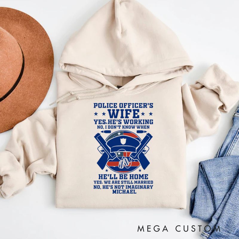 Personalized Hoodies for Policeman Police Officer's Wife Hoodies Appreciation Gift for Police Officers