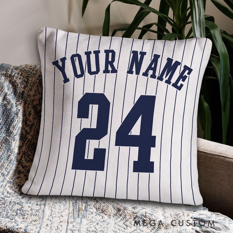 Personalized Baseball Jersey Pillow with Custom Name and Number  