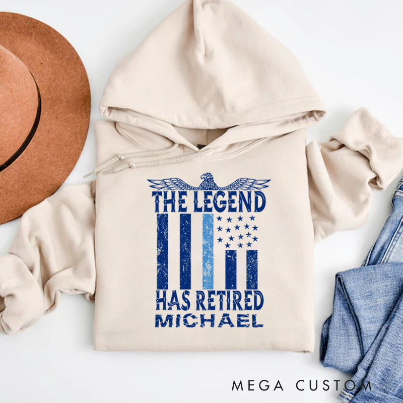 Personalized Hoodies for Policeman the Legend has Retired Hoodies Appreciation Gift for Police Officers