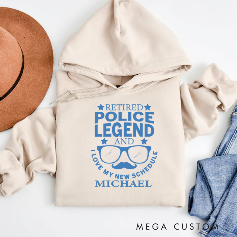 Personalized Hoodies for Policeman Retired Police Legend Hoodies Appreciation Gift for Police Officers