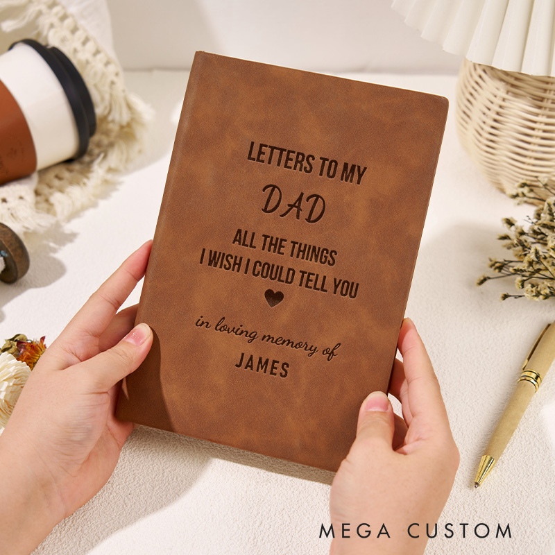Personalized Grief Journal for Loss of Loved One Father Memorial Remembrance Gift Letters to My Dad Memory Book Remembrance Grieving Gifts