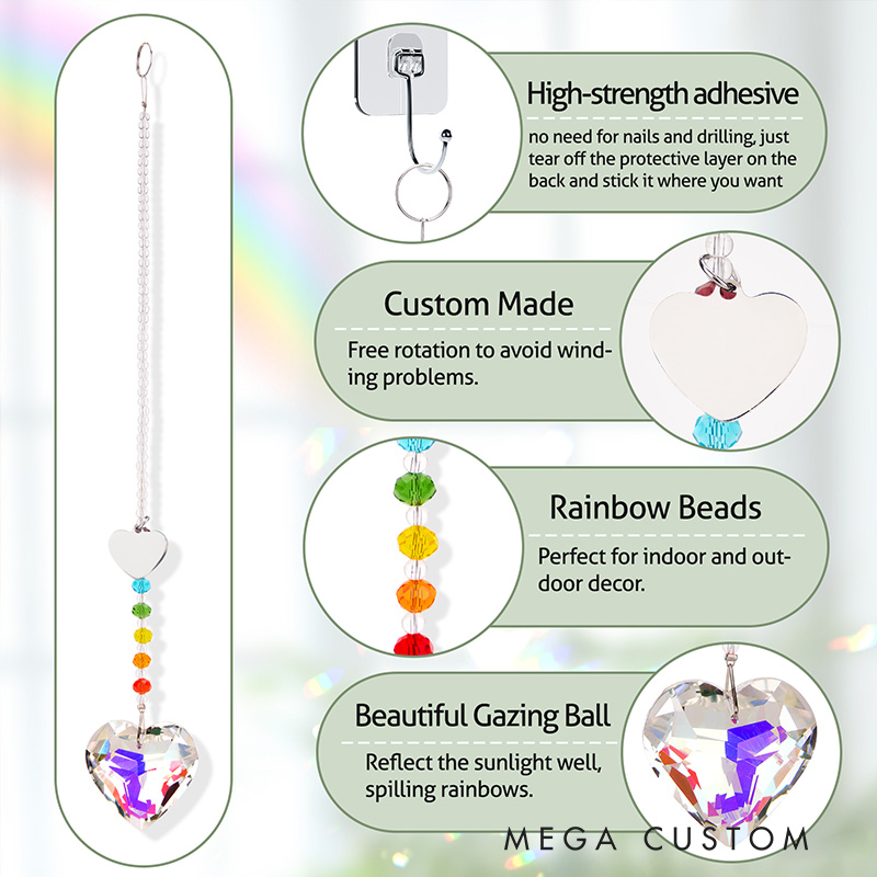 Personalized Memorial Suncatcher Sympathy Gift Consolation Grief Loss of Baby Loved One Spouse Keepsake Crystal Rainbow Memorial Gifts