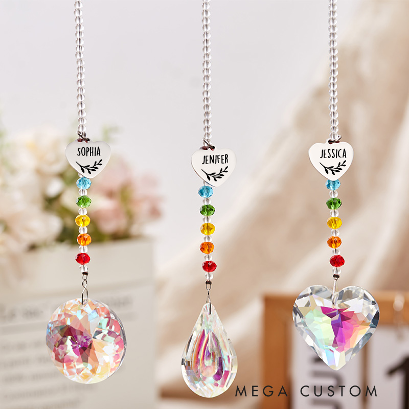 Personalized Memorial Suncatcher Sympathy Bereavement Gift Loss of Mother Father Loved One Spouse Child Miscarriage In God's Hands