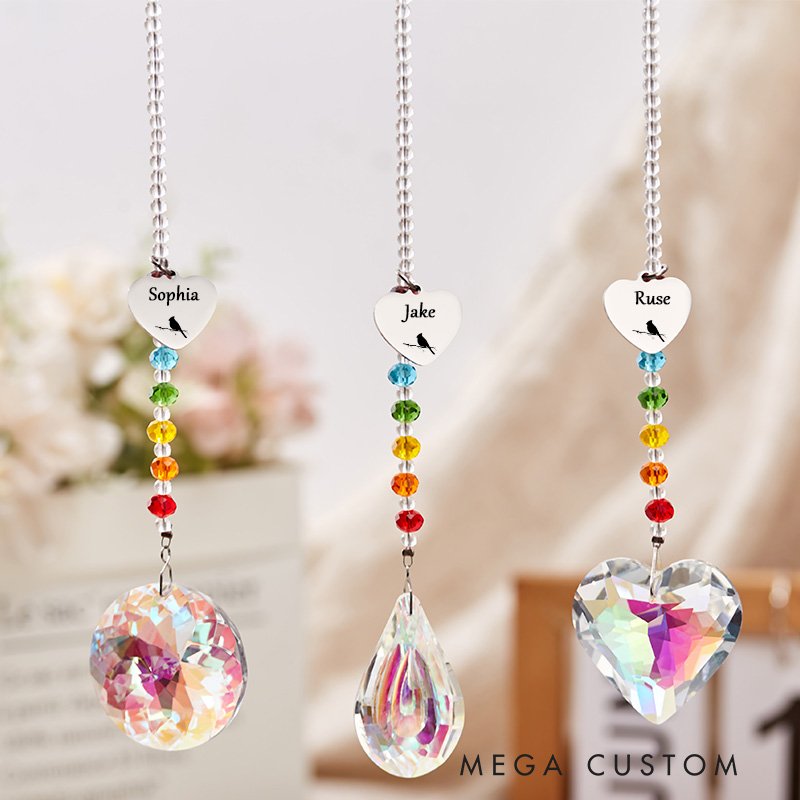 Personalized Memorial Suncatcher Sympathy Gifts for Loss of Loved One Rainbow Maker Bereavement Grief Gift for Loss of Mom Dad Husband Son Friend