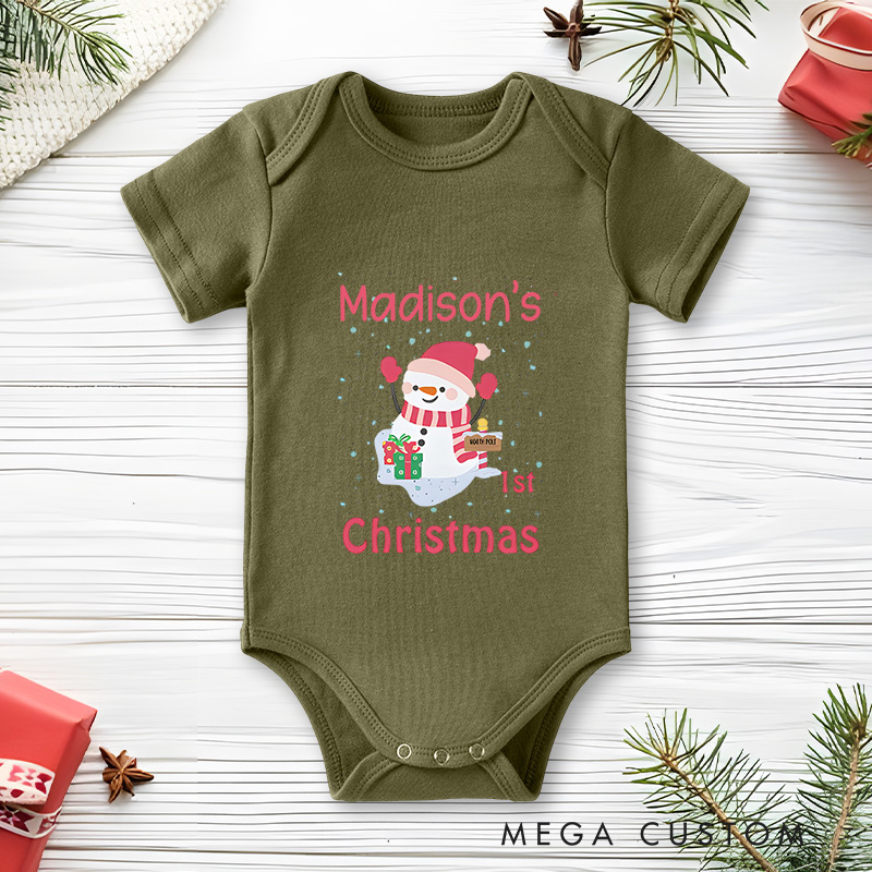 Personalized Baby’s First Christmas Gift Baby Onesie Perfect for Celebrating a Baby’s Special Holiday Season Baby Onesie