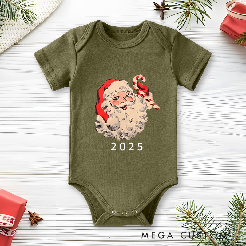 Personalized Santa Claus Baby Onesie Perfect for Adding Joy and Whimsy to Holiday Celebrations Baby Onesie