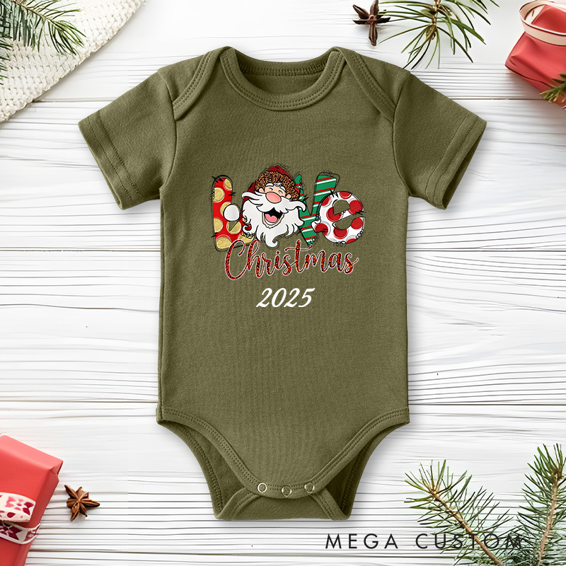 Personalized Love Christmas Baby Onesie Perfect for Celebrating the Holiday Spirit with Festive Cheer Baby Onesie
