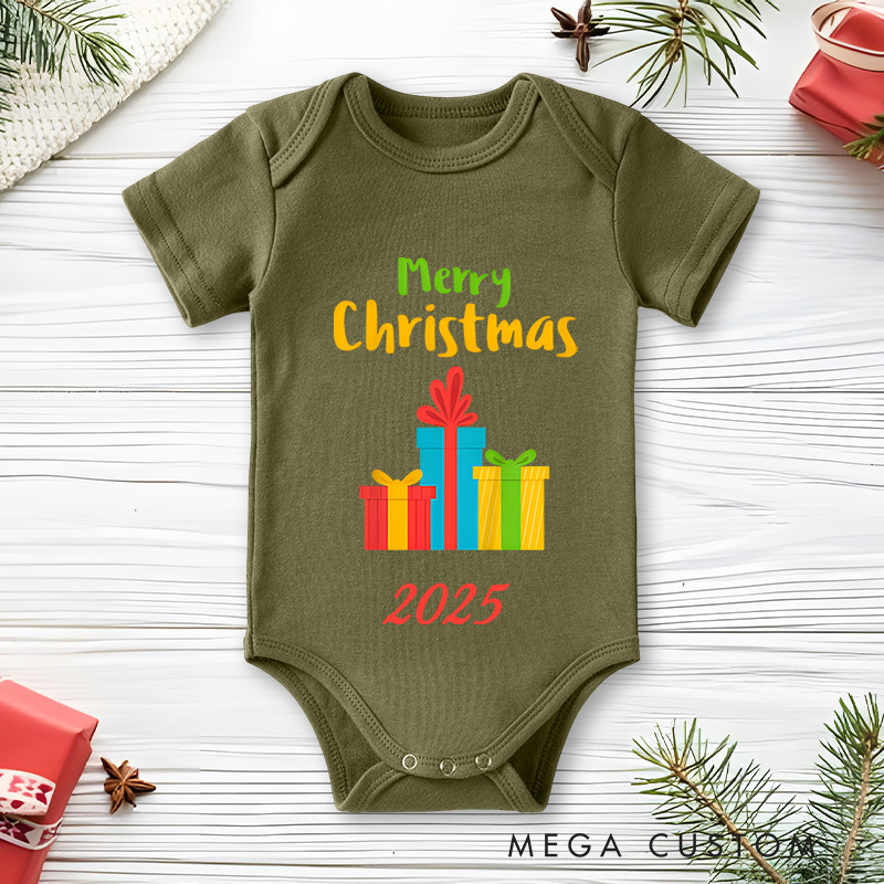Personalized Merry Christmas Gifts Baby Onesie Perfect for Adding Fun and Joy to Holiday Celebrations Baby Onesie