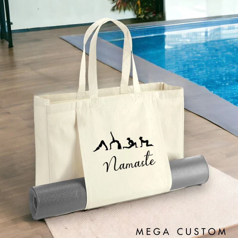 Personalized Yoga Mat Tote Bag Yoga Mat Bag with Yoga Action Design Pilates Bag Meditation Bag Perfect for Yoga Lover