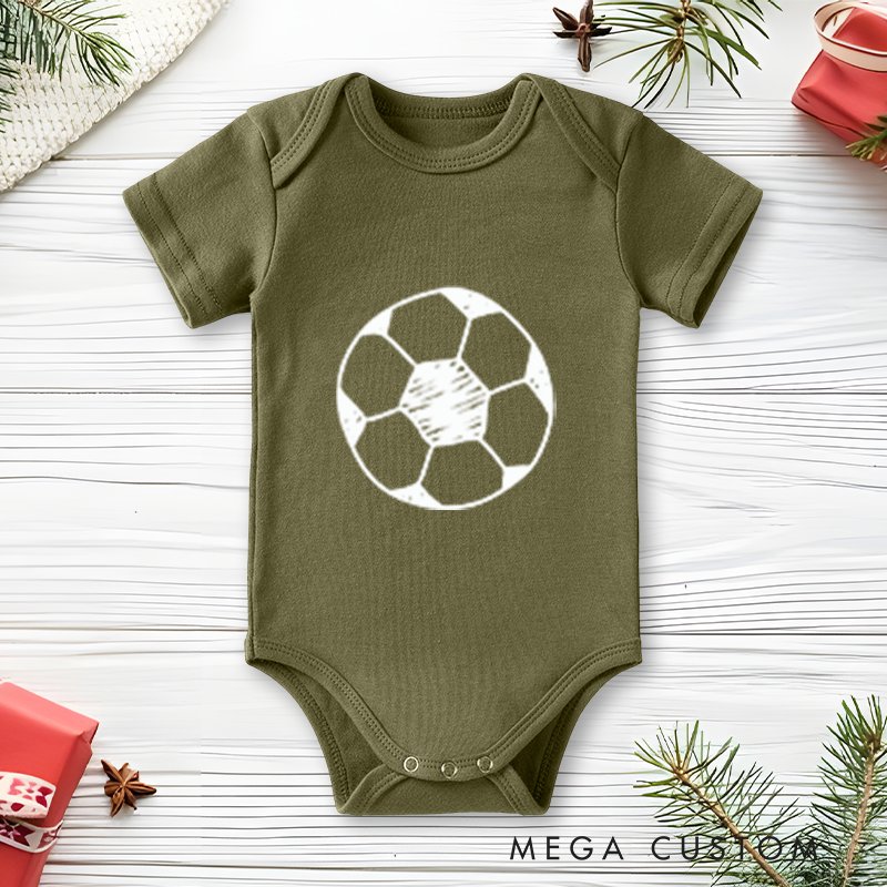 Personalized Baby Soccer Bodysuit with Baby's Name and Number Design for Newborns and Toddlers Special Sports Inspired Gift