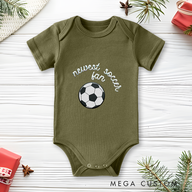 Personalized Cute Football Baby Outfit Baby Onesie  Soccer Theme Bodysuit  With Baby‘s Name  For Shower Gift