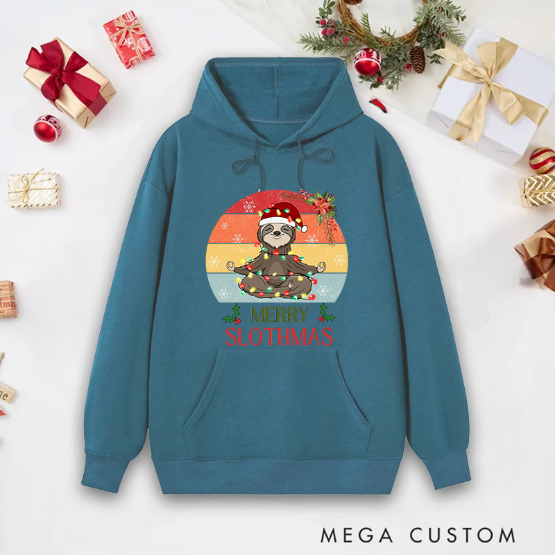 Personalized Funny Yoga Hoodie Christmas Yoga Sweatshirt Cozy Holiday Wear for Yoga Lovers Funny and Relaxing Gift Idea