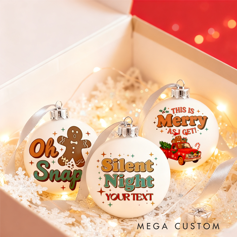 Personalized Christmas Ornaments Fun and Festive Designs Set of 3 Gift for Pickup Truck Lovers