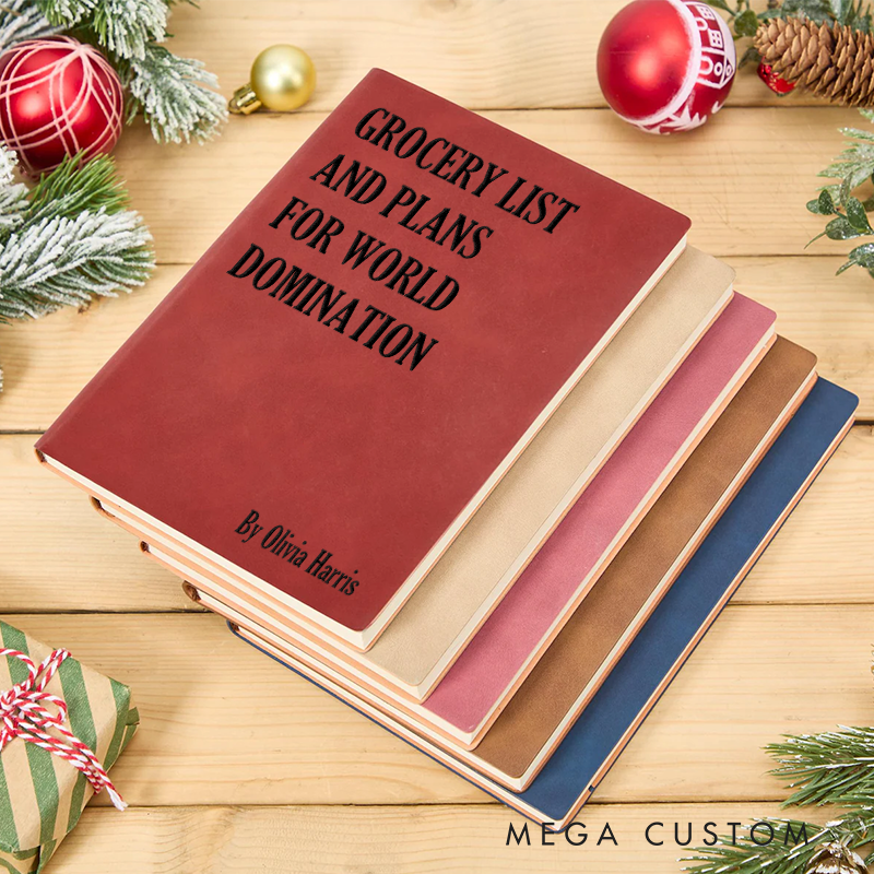 Personalized Funny Sarcastic Notebook Grocery List and Plans for World Domination Office Coworker Gift