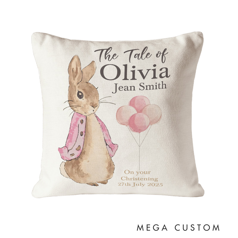 Personalized Christening Baby Throw Pillow Baby Gift for New Mom  Nursery Gift