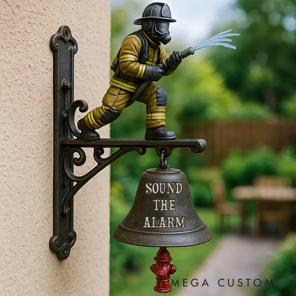 Personalized Firefighter Themed Resin Doorbell Decorative Tribute to Heroes Gift for Firefighter