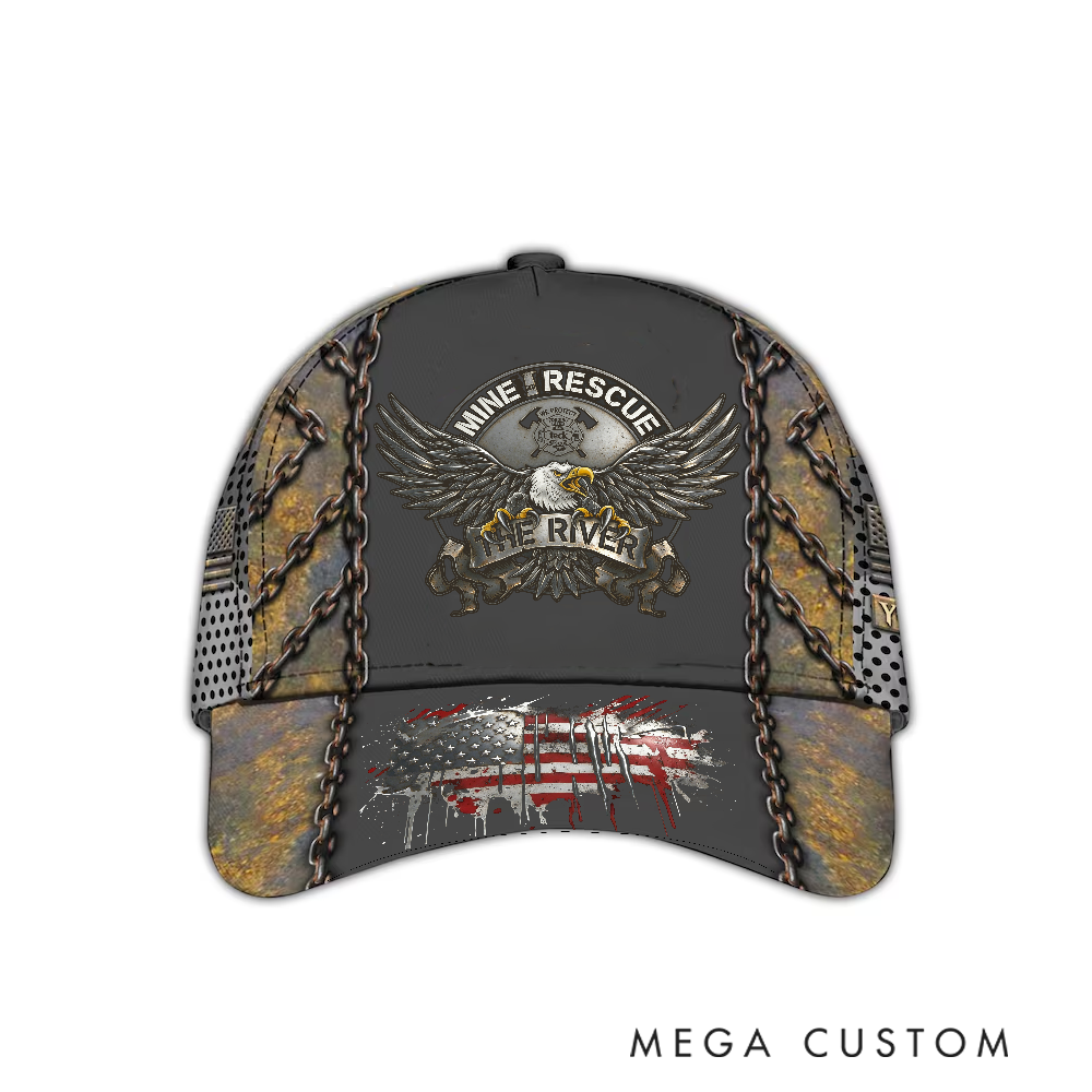 Personalized Firefighter Full-Print Cap Rugged Mine Rescue Design Firefighter Gifts