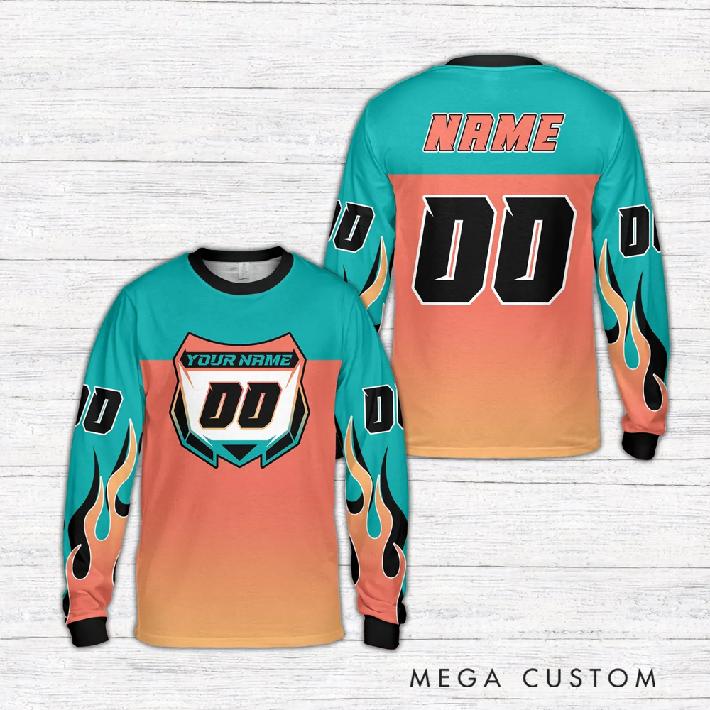 Personalized Motocross Racing Jersey Personalized Off-Road Mesh Knit Shirt for Riders Gift