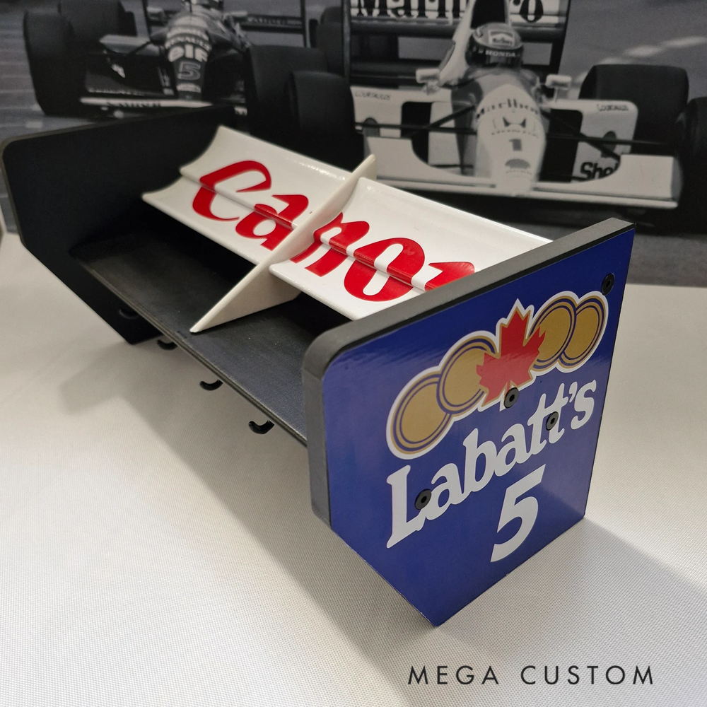 Personalized Racing Spoiler Key Holder Wall Shelf Custom Rear Wing Organizer for Car Enthusiasts