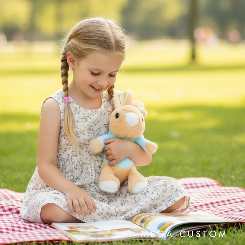 Personalized Bunny Rabbit Plush Pencil Bag with Embroidered Name School Stationery Christmas Back to School Easter Gift for Kids