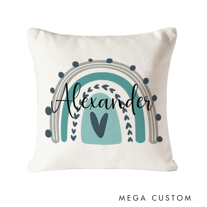 Personalized Leafy Rainbow Throw Pillows Highlighting Cheerful Colors And Unique Patterns Throw Pillows