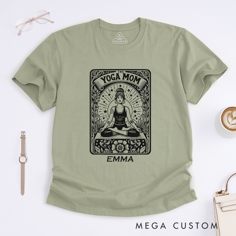 Personalized Yoga Mom Tarot Card T-Shirt Grandma Tarot Card Yoga Custom Gift for Her Yoga Instructor