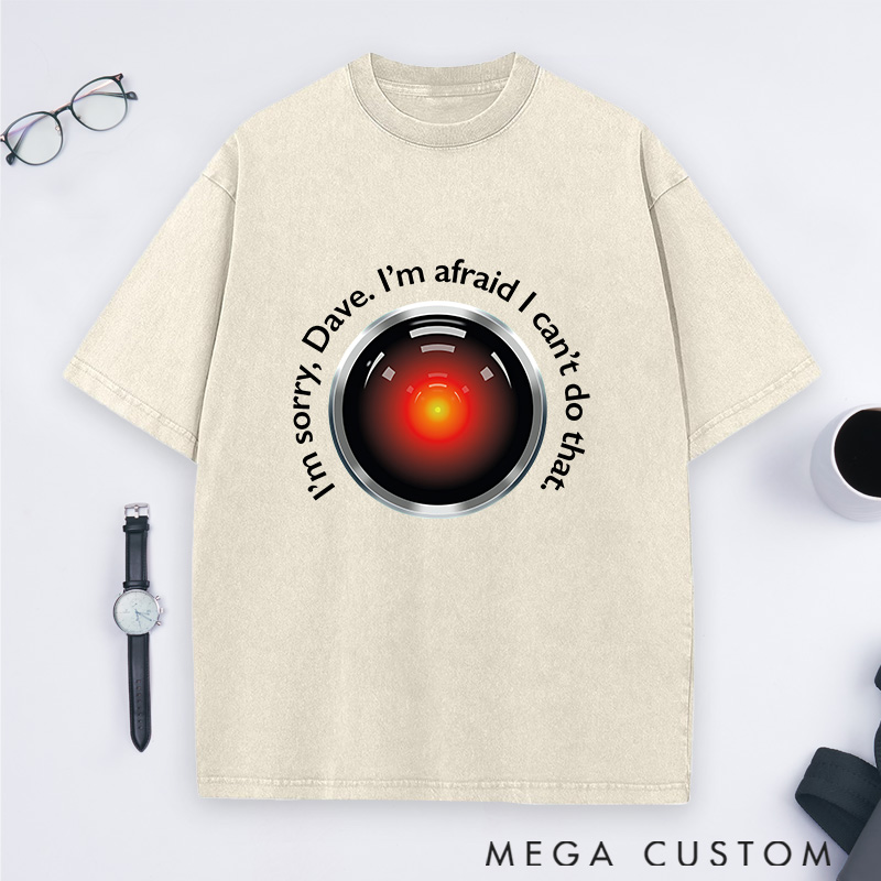  Personalized HAL's Warning Washed T-Shirts Sci-Fi Lover Shirts Gift Geek Nerd