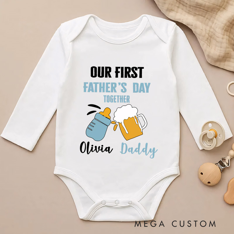 Personalized Our First Father's Day Together Baby with Name Father's Day Gift for Baby New Dad Gift