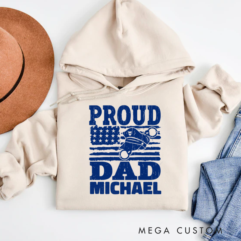 Personalized Hoodies for Policeman Proud Dad Hoodies Appreciation Gift for Police Officers