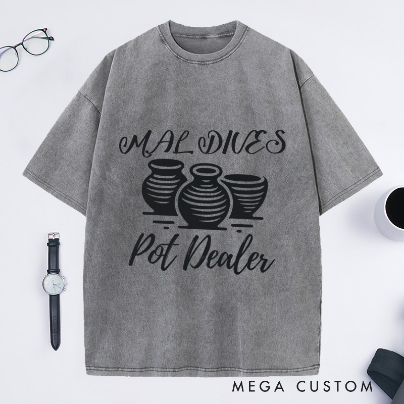 Personalized Pot Dealer Washed T-Shirts Pottery Lover Tee Pottery Gift Ceramics Shirt Ceramics Art Shirt