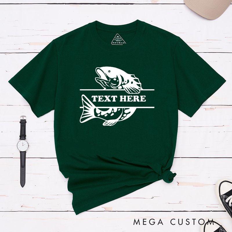 Personalized Fishing T-Shirt with Classic Fish Design Gift for Anglers and Fishing Enthusiasts