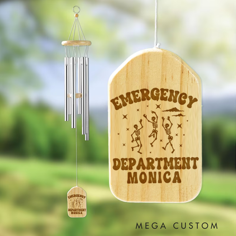 Personalized Wind Chimes for Nurse Engraved Emergency Department Celebration Design Memorial Wind Chimes Retirement Wind Chime Sympathy Gift