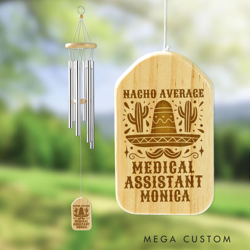 Personalized Wind Chimes for Nurse Engraved Average Medical Assistant Design Memorial Wind Chimes Retirement Wind Chime Sympathy Gift