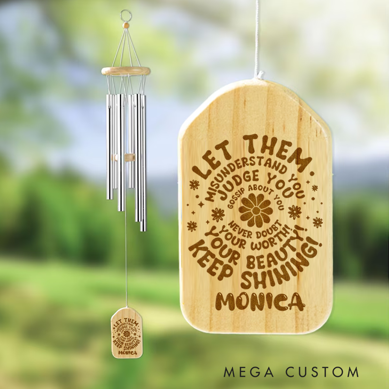 Personalized Wind Chimes for Nurse Engraved Keep Shining Empowerment Message Design Memorial Wind Chimes Retirement Wind Chime Sympathy Gift