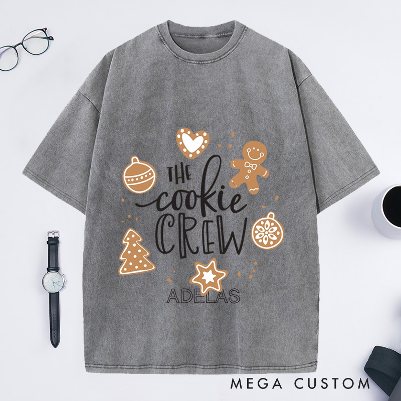 Personalized The Cookie Crew Washed T-Shirts Christmas Cookie Crew Shirt Cookies Shirt