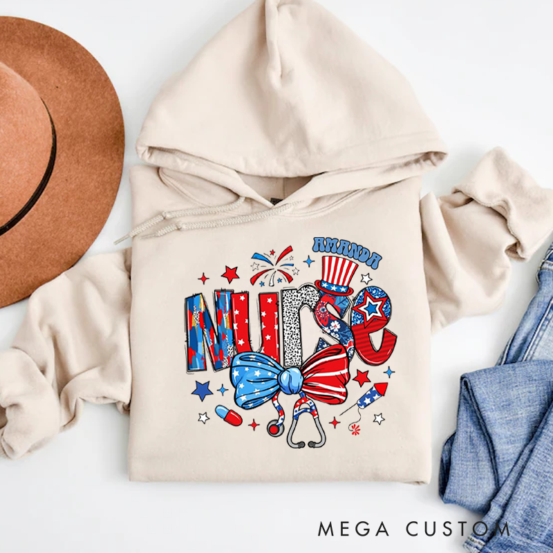 Personalized Hoodies for Nurse Enhanced with Festive Elements Hoodies Appreciation Gift for Nurse