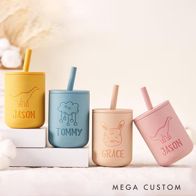 Personalized Silicone Baby Cup with Name Baby Gift New Baby Girl Boy Gift